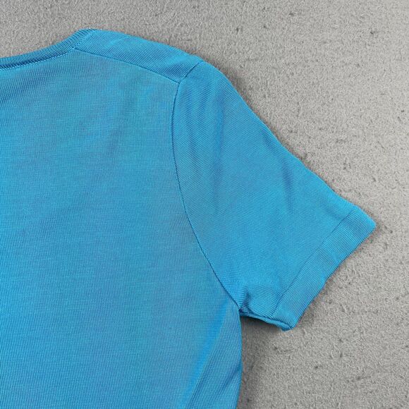 Worldly Things By‎ Styltricot Knit Blouse Shirt Womens 6 Light Blue Short Sleeve - Picture 13 of 16